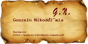 Goszein Nikodémia névjegykártya